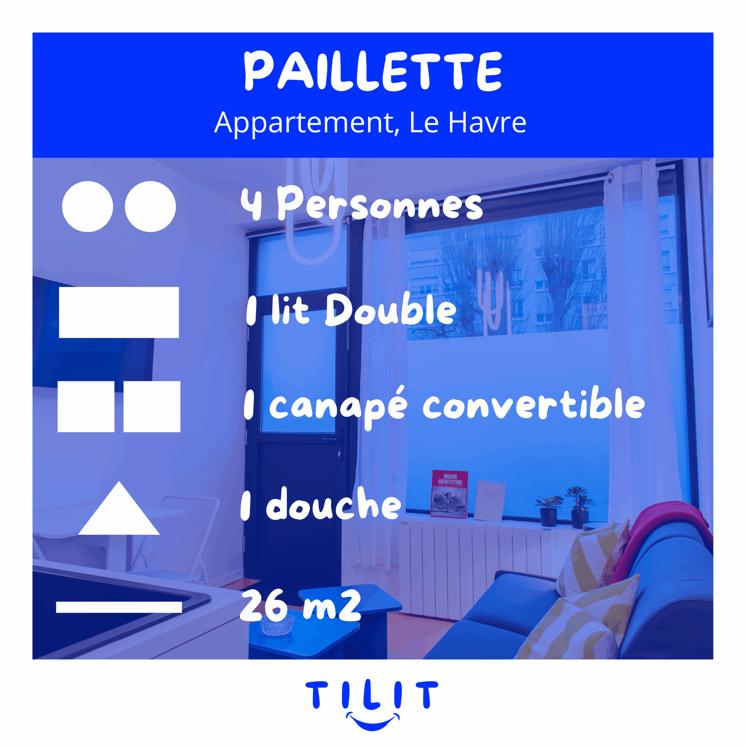 PAILLETTE : Studio en Centre-Ville du Havre, Entre le Square Saint-Roch et l’Hôtel de Ville, Proche des Rues Piétonnes et du Tramway