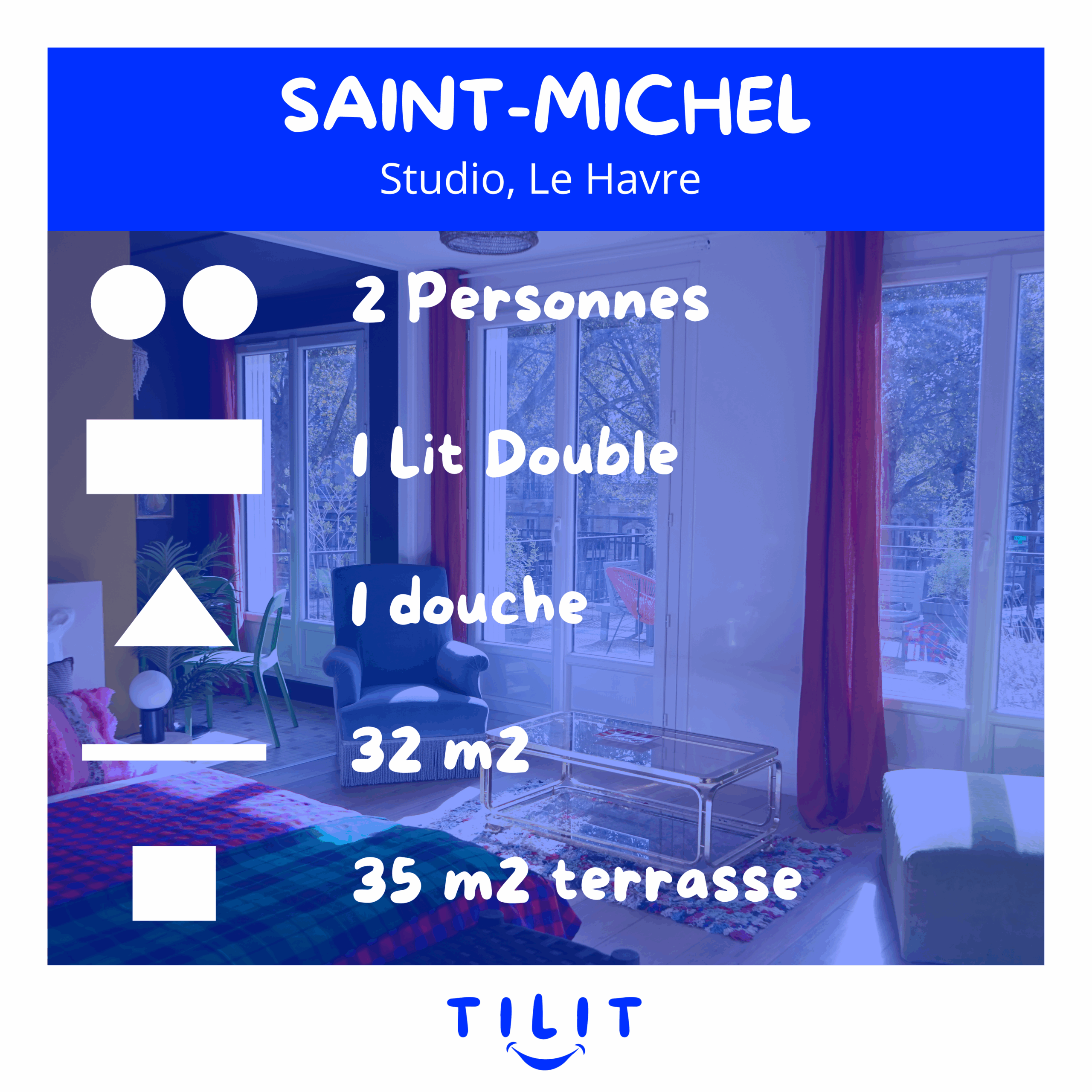 SAINT MICHEL : Studio en Centre-Ville avec Grande Terrasse, Proche Hôtel de Ville, Tramway, Halle Gourmande et Centre Commercial