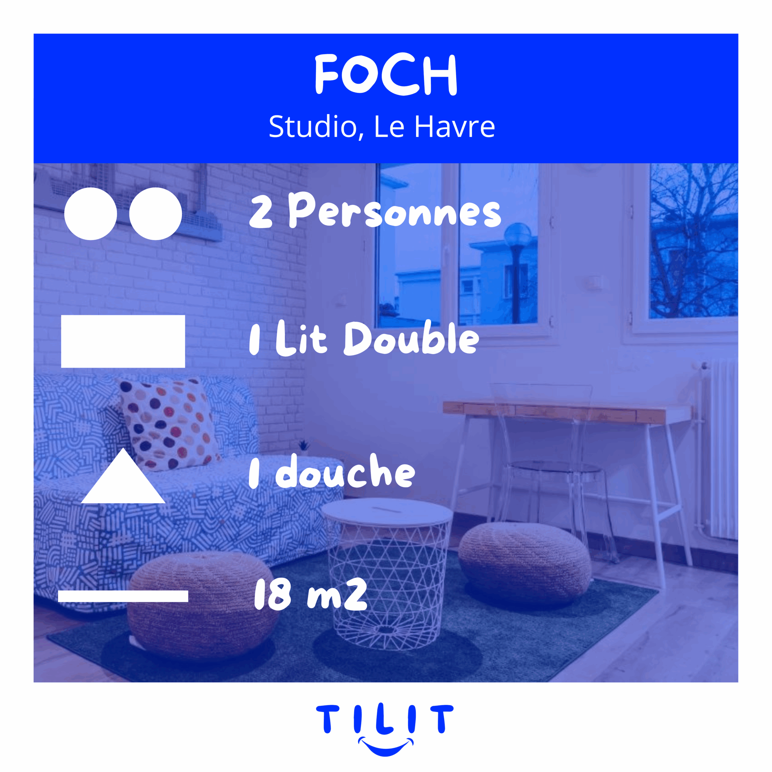 FOCH : Petit Studio en Centre-Ville du Havre, Vue sur l’Église Saint-Joseph, Proche Hôtel de Ville et Plage, Tramway à Proximité